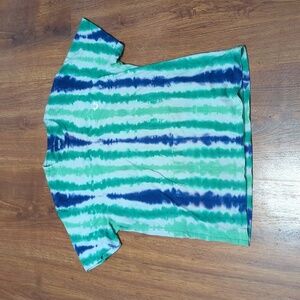 True Religion blue, white and green tie-dye short-sleeve men's t-shirt, medium